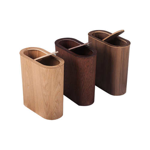 木质夹缝客厅厨房垃圾桶[]家用北欧卫生间盖卧室纸篓带