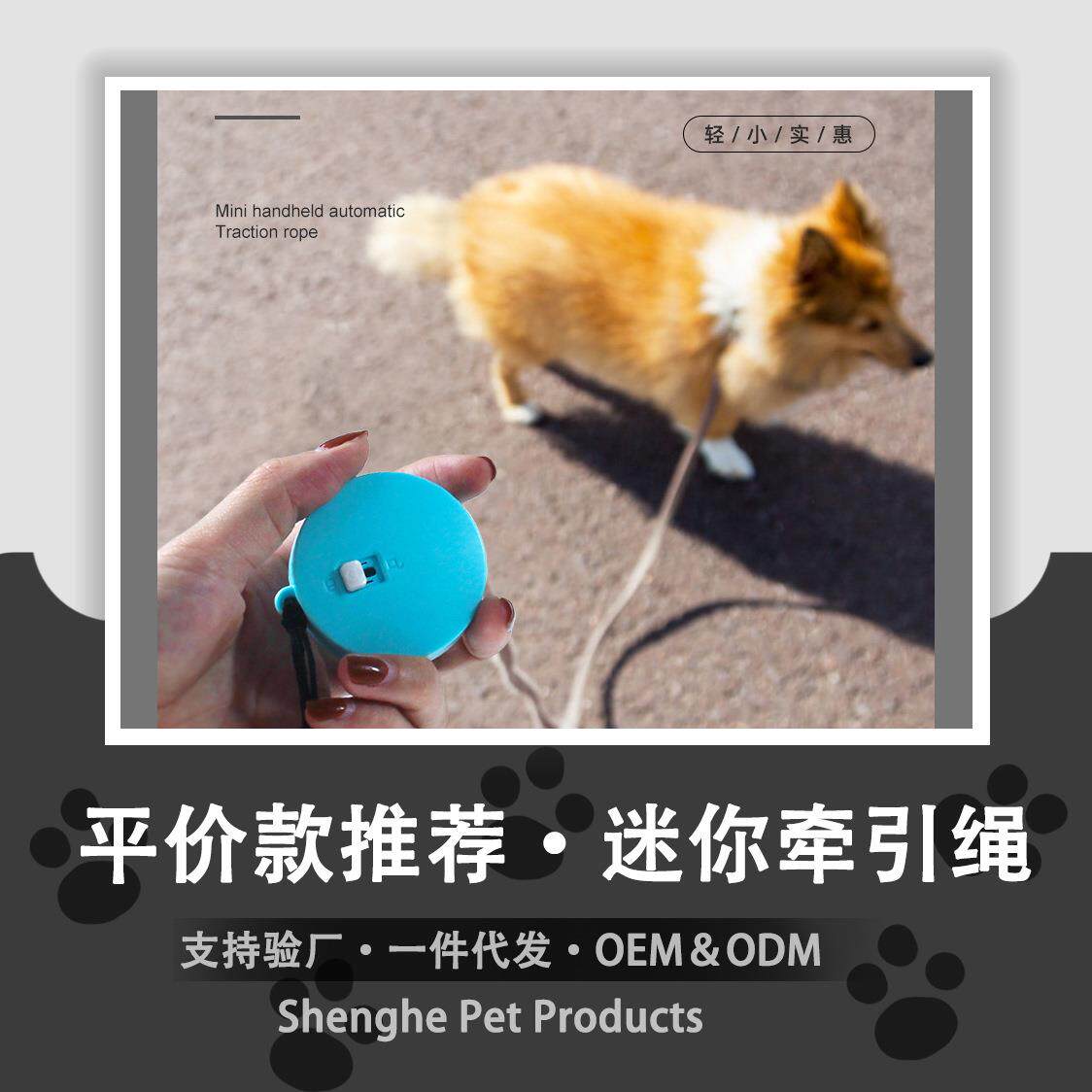 宠物用品猫狗小宠2M结实耐用圆形方形户外迷你小号自动伸缩牵引绳