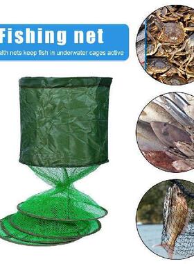 Fish Basket Mesh Nets Live Fish Trap Cages Portable Fishing