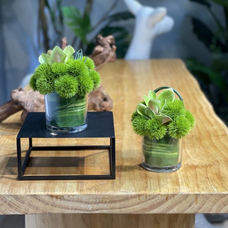 简约仿真绿色葱球桌花卫生间样板房软装小型茶几花艺饰品摆件高端
