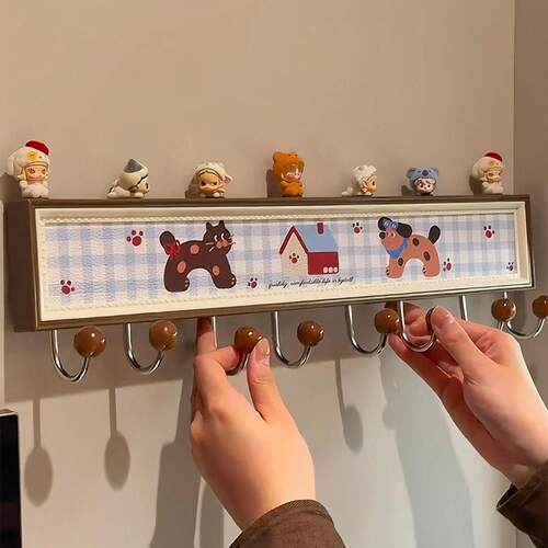 一排式吸盘强力挂钩高颜值入户门后免打孔挂衣架无痕收纳架可移动