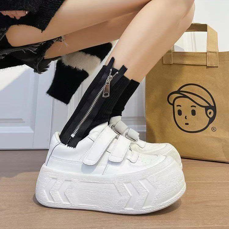 魔术厚底面包增高板鞋百搭老爹鞋