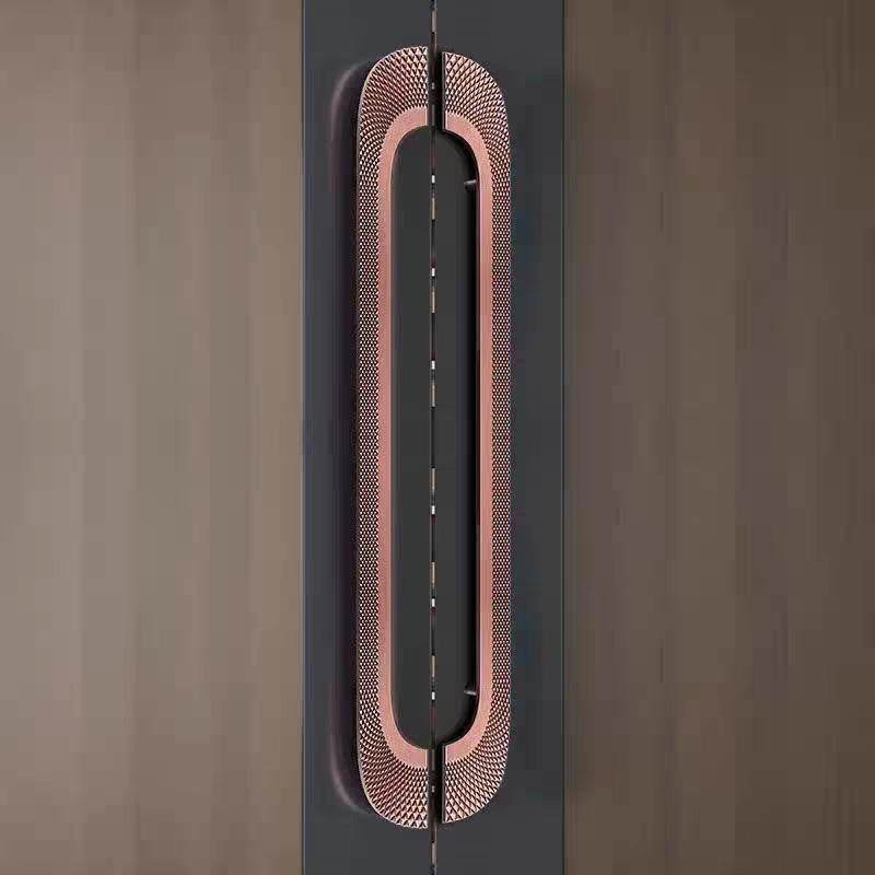 豪华玻璃铝门拉手新中式黑把色仿铜大门拉WKS手推拉门木古门雕刻