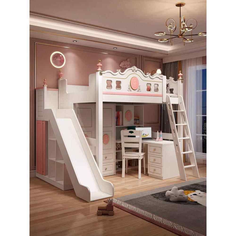 上床和下桌儿童床桌集成隔行上下床桌衣柜组合上下柜