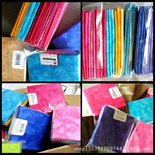 现货批发外贸出口小包装布组 印花布料拼布桐布组棉布多种图案