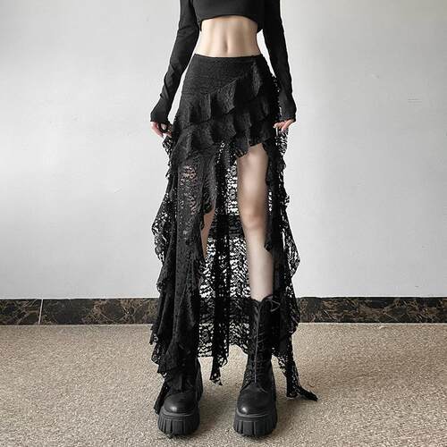 Hollow out short skirt with tassel skirt for women