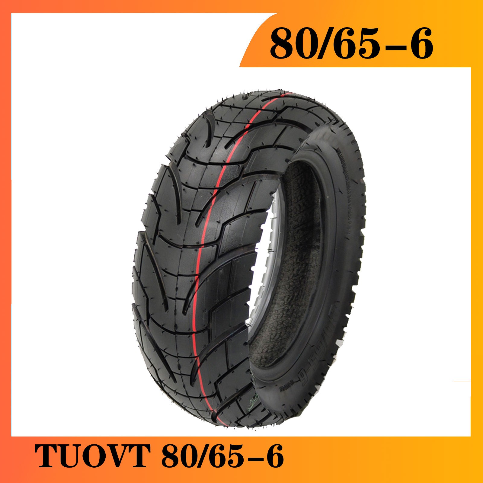 超耐磨80/65-6 公路纹 TUOVT 电动车滑板车10寸真空胎轮胎加内胎