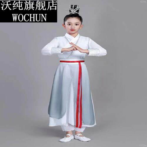 儿童壮志少年行舞蹈服少年志大型朗诵古装水墨汉服国学表演服六一