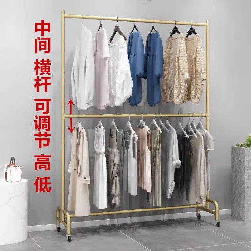 服店衣架示架展双层服装架子双杆童装男装女装店货降架升0125架落