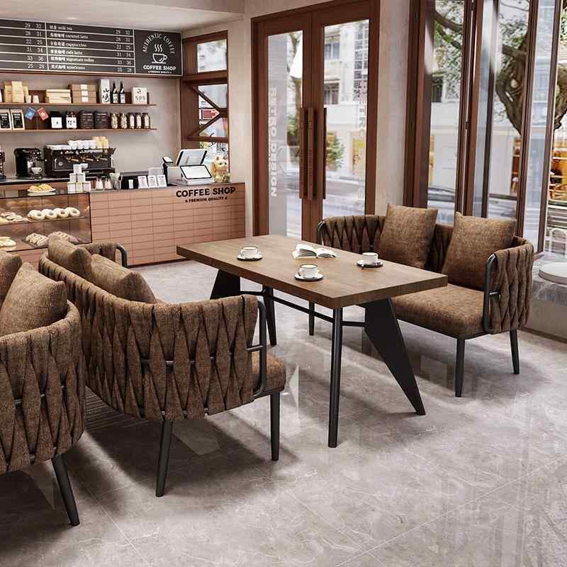 工业风咖啡厅沙发椅子一桌二椅茶楼休闲甜品奶茶店休息区桌椅组合