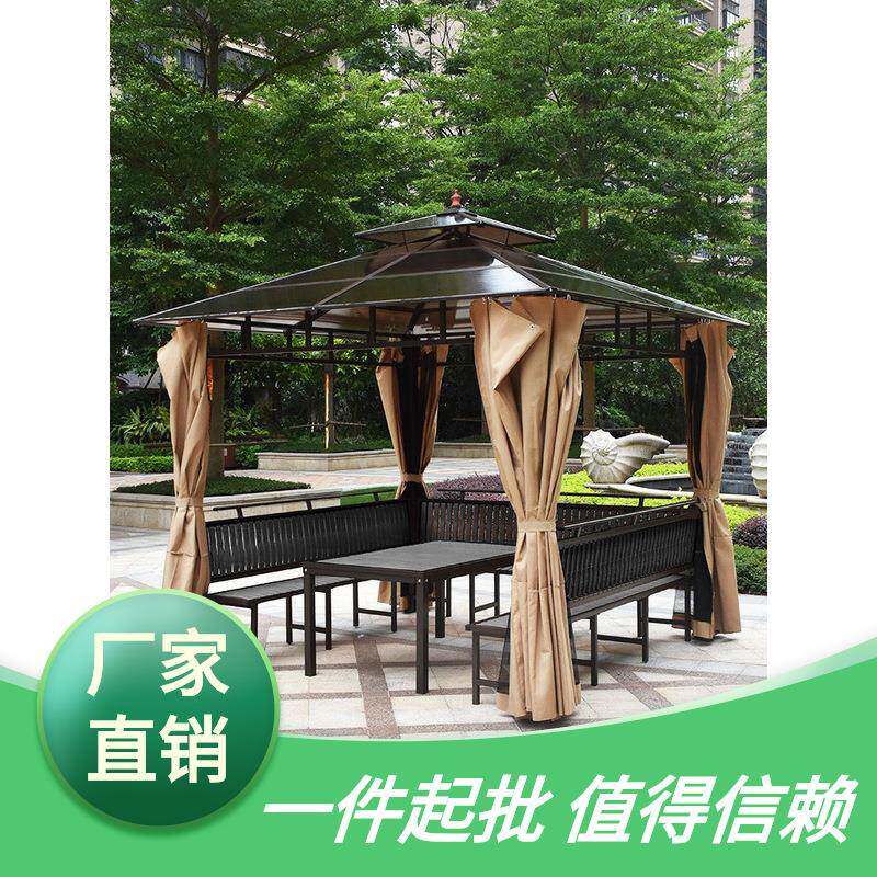 别墅花园凉亭户外庭院露天遮阳棚雨棚室外楼顶四角亭子简易阳光房