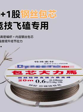 新款直销鱼线包芯线钢丝大力马线主线子线防咬线20米PE线沉水包心