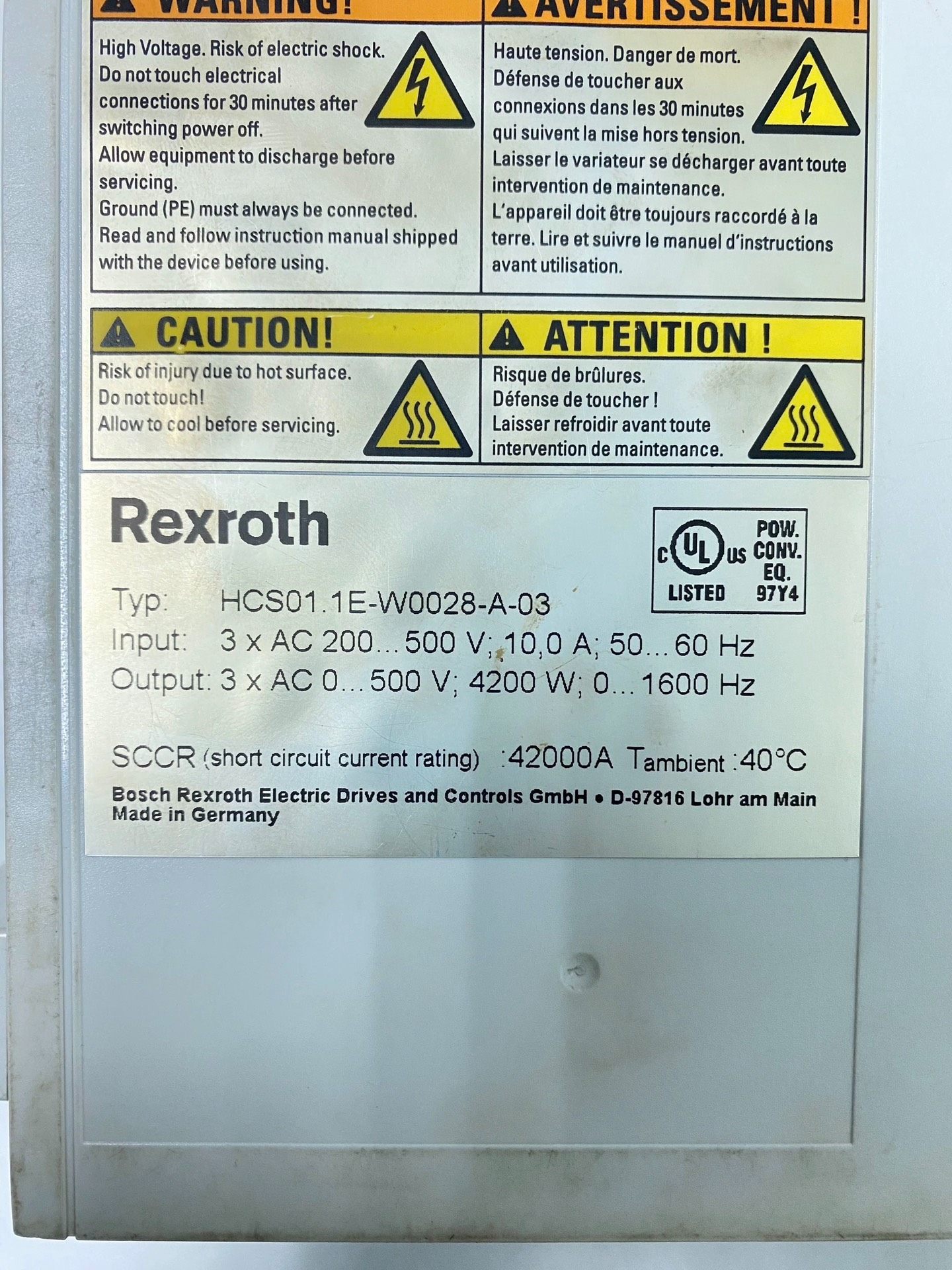 力士乐伺服驱动器HCS01.1E-W0028-A-03-B-