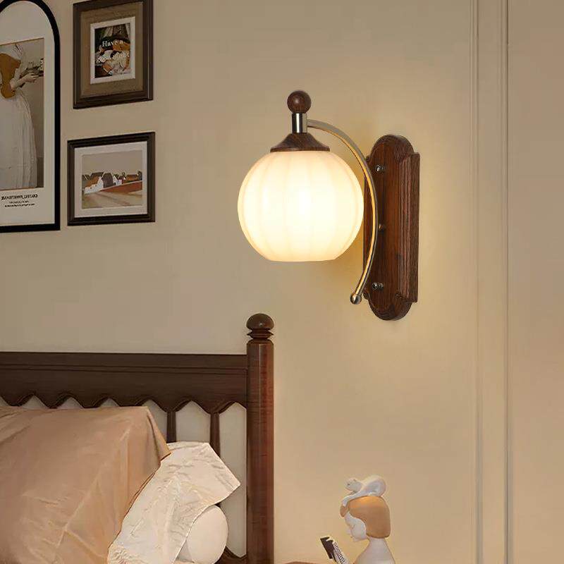 壁灯卧室床头灯中古风复古房间书房过道走廊门厅客厅墙壁灯具