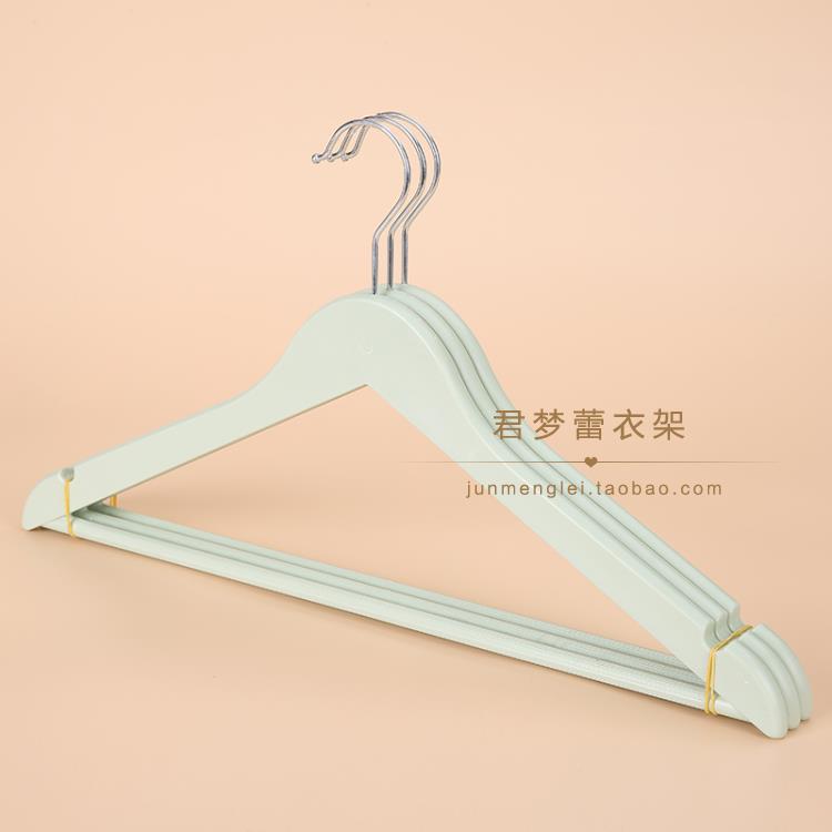 高档北欧居家用人彷实成木彩色实心塑料防滑衣架衣家挂衣服子架晾