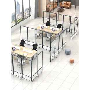 折叠车屏间挡板墙明OFT磨砂亚克力可移动推拉办风公室屏透风隔断