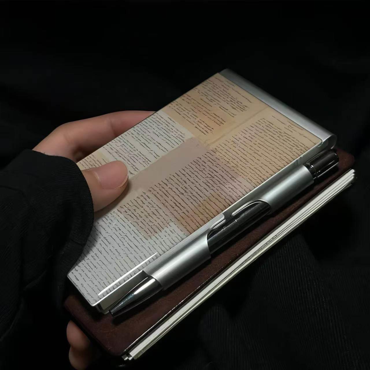 铁盒便签本随身笔记本口袋迷你记事上下翻可撕便签携带活页铝金属