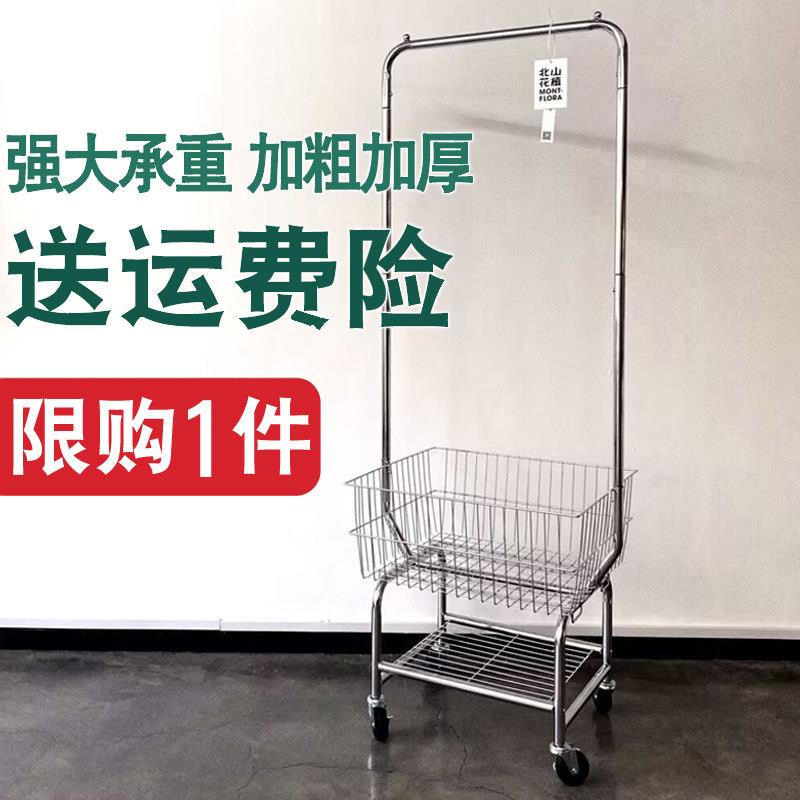 女服装店货架展示架可移动推车晾挂衣架落地卧室带轮收纳层架衣帽