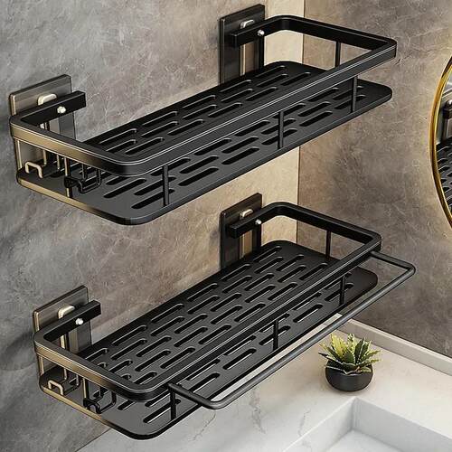 No-drill bathroom wall-mounted storage shelf, suitable for t