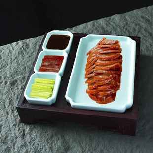 酒店特色牛肋骨餐具饭店烤鸭盘蘸酱菜大丰收盘子中式私房菜羊排盘
