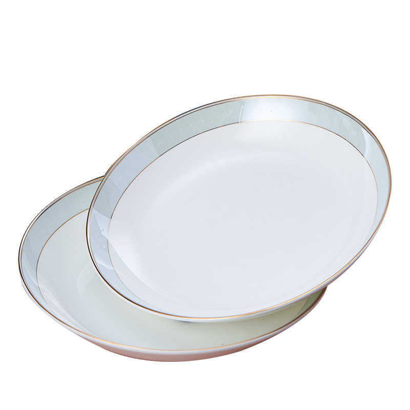 摆台酒店餐具四件套盘碗碟勺杯饭店会所包间金边画线陶瓷餐具,餐饮具,盘,淘宝优惠券,粉丝福利购,淘宝优惠卷