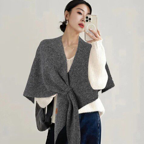 纯色成人保暖简约女护肩护颈围巾时尚秋季百搭韩版网红披肩三角巾