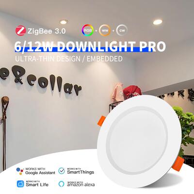 格乐UWX套德ZBee3.0RGiB+CCT超薄嵌入式智g能筒灯智能家居装6W/12