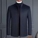 中老621年羊绒厚夹克翻爸爸装 品牌档短款 毛呢大衣外套男高加领款