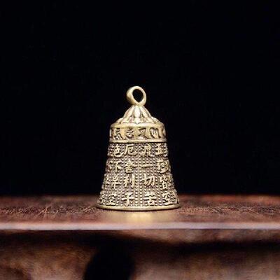 1PC Brass Handicraft Die-Casting Scripture Bell Car Button