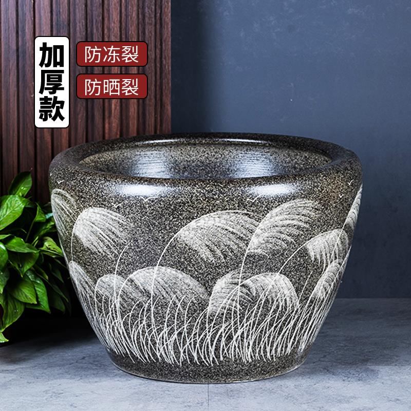 景德镇陶瓷金鱼缸养荷花睡莲盆乌龟锦鲤书画缸特大号水缸庭院客厅