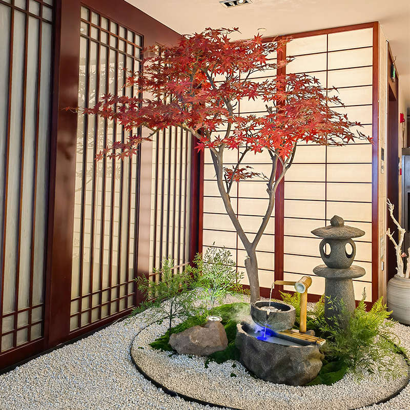 假仿真落地室内外装饰树酒店大型商场枫叶树造景简约红枫植绿树
