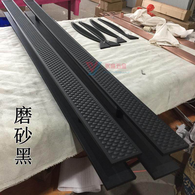 酒店大门手推拉双开门玻璃手木门把手黑YS-6987色鳞门片拉定拉制