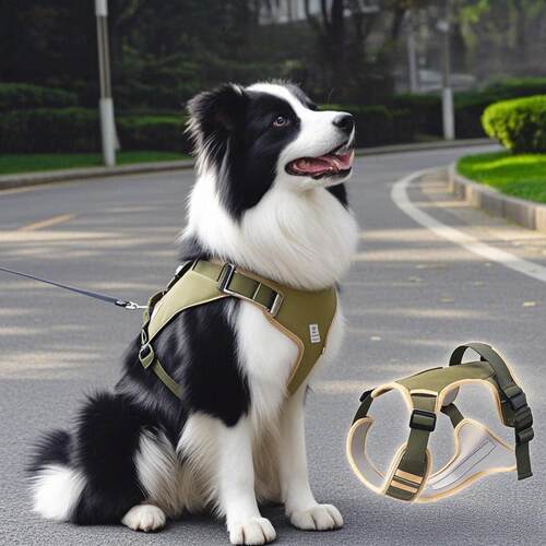 边境牧羊犬专用皮带背心式束带中型和大型狗金毛猎犬宠物行走绳防