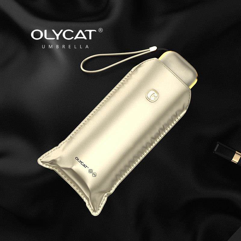 OLYCAT超轻可携式UPF50+钛银五折伞遮阳伞超强防晒抗UV女遮阳伞