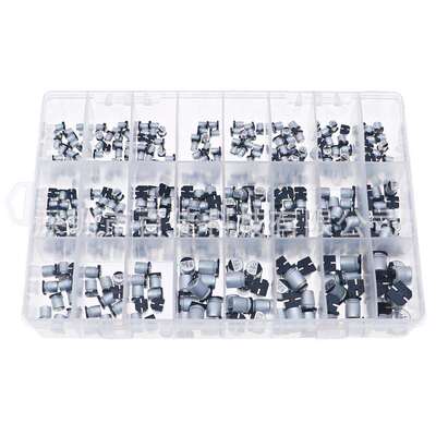 400pcs 24种 1uF - 1000uF SMD铝电解电容器配件盒