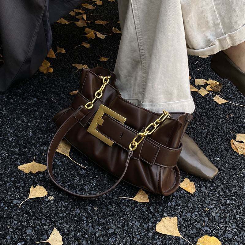 小众设计高质感辣妹风皮带扣托特包女2025新款通勤百搭单肩斜挎包