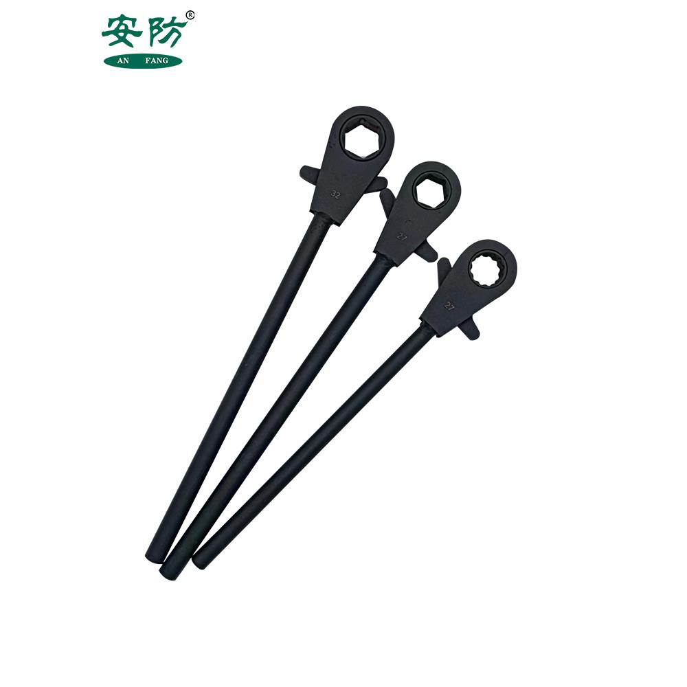 安防牌钢制重型双向棘轮扳手45#钢材质单头换向棘轮梅花六角扳手