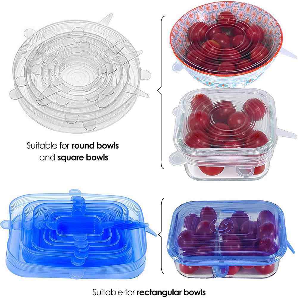 Flexible Lid Silicone ver Food Wrap Caps Cookware Bowl Fresh