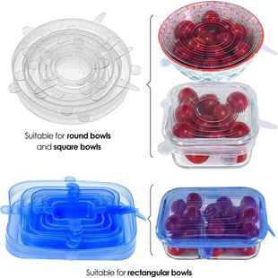 ver Food Bowl Lid Fresh Cookware Silicone Caps Flexible Wrap