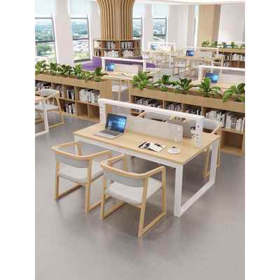 鹏音伴定制图书馆带灯阅览 桌 大学多功能学习 桌 共享书店带灯阅读 桌  椅 组合摆件饰品