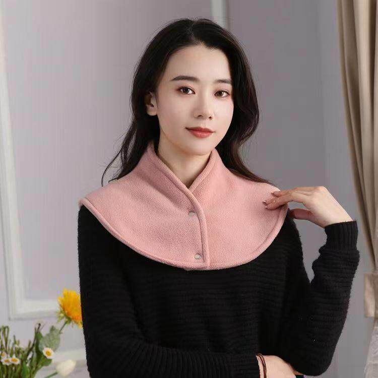 保暖护肩百搭假领子女睡觉保颈椎穿空调房坎肩大衣领绒内搭围脖套
