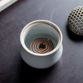 纯手绘桂花功夫茶道香炉家用室内檀香熏炉中式 茶室摆件陶瓷沉香罐