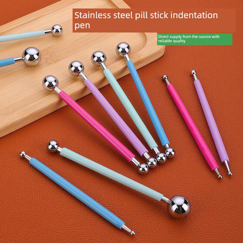 双头压痕笔手工DIY皮革皮雕印花压擦器划线笔 皮具塑形描图笔