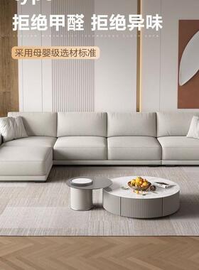 欧式简约麻布位布艺沙三四人组合实木可发拆BOR全洗大小户型客厅