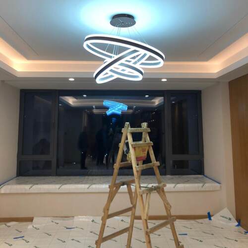 客厅吊灯现代简约创意圆圈环形loft公寓卧室饭厅灯北欧极简吊灯具