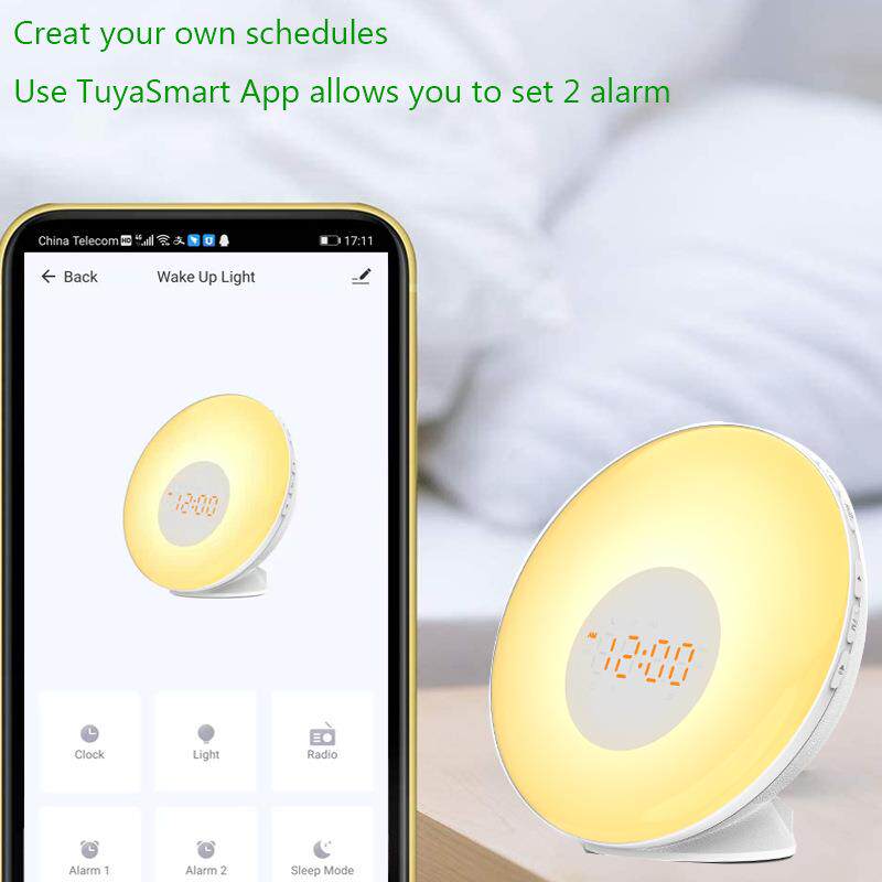 智能APP唤醒灯闹钟Alexa&Google Home语音控制日出闹钟日落睡眠灯