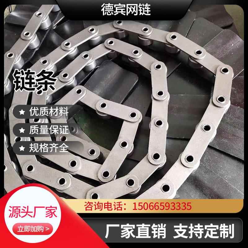 304不锈钢工业传动链条双节距滚子链条单双耳弯板耐腐蚀传送链条