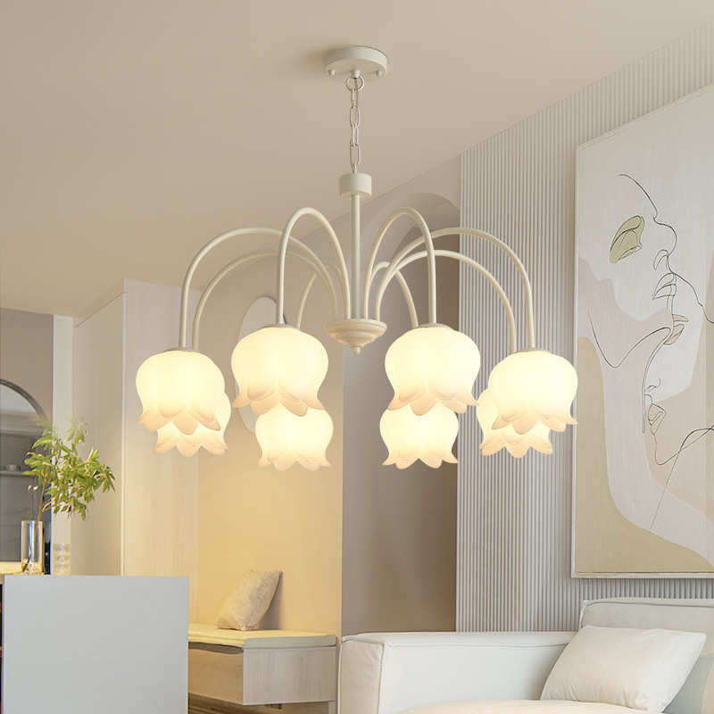 铃兰法式奶油风客厅吊灯简约现代艺术温馨吸顶餐厅书房主卧室灯具
