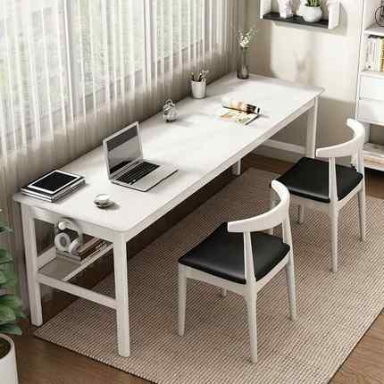 北欧实书桌人电脑桌家木用卧室写桌AUI客字厅长双条桌子1.8米工作