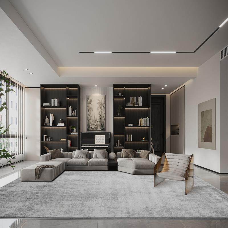 正品现代简地毯客厅卧室地垫北欧is风美n欧式床边轻黑白灰茶几约